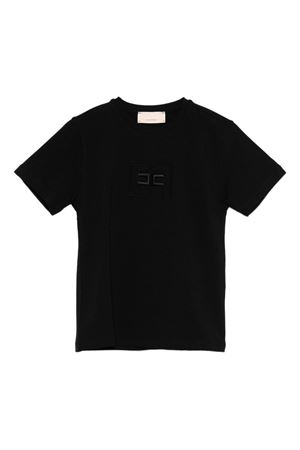 black cotton tshirt ELISABETTA FRANCHI KIDS | EFTS2460JE006N000